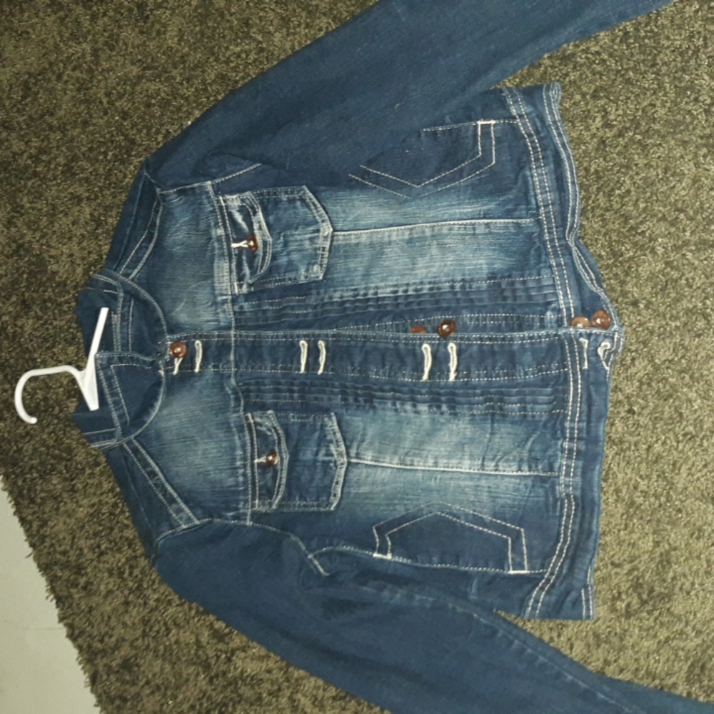 Crop top denim jacket, size Large